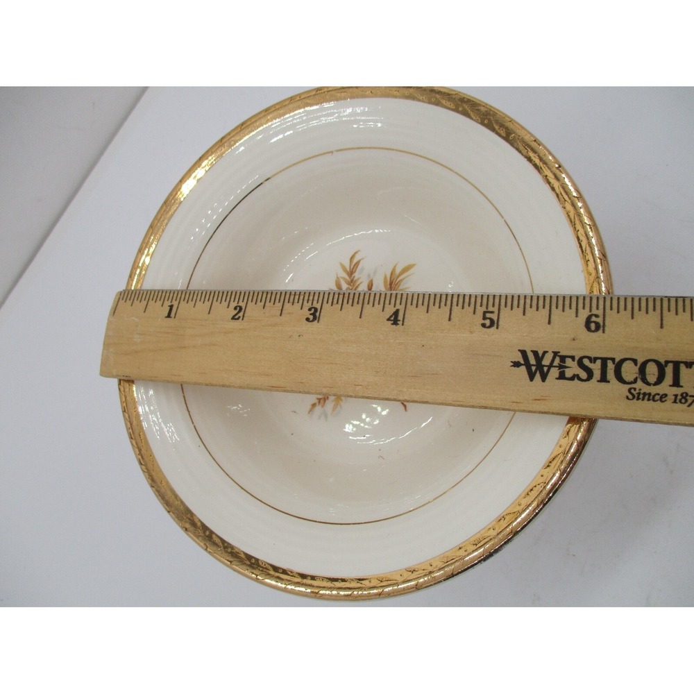 Triumph American Limoges-Vermillion Rose 9 @ 6" Bowls Sebring Ohio 22k - Picture 4 of 6